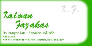kalman fazakas business card