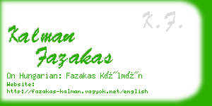 kalman fazakas business card